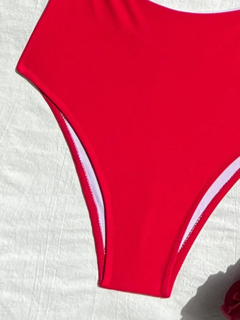 Red Sexy Women's Elegant High Waist Adjustable Strap One-Piece Swimsuit